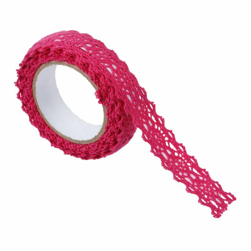 1 roll Lace Ribbon Decorative Adhesive Masking Tape washi DIY 18mm rose red