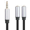 3.5mm Audio Cable Splitter Male To 2 Female Plug Adapter For MP3 iPad Headphones