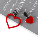 Acrylic Fashion Heart Shaped Lady Sweet Asymmetric Red Earrings