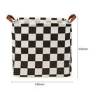 Foldable Canvas Plaid Square Storage Basket Clothes Toys Laundry Container