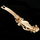 Woman Girl Green Flower Rhinestone Barrette Hair Clip Hairpin I1T3