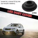 2x Headlight Rubber Dust Covers for HID LED Conversion Kit C6 Bulb Seal Caps