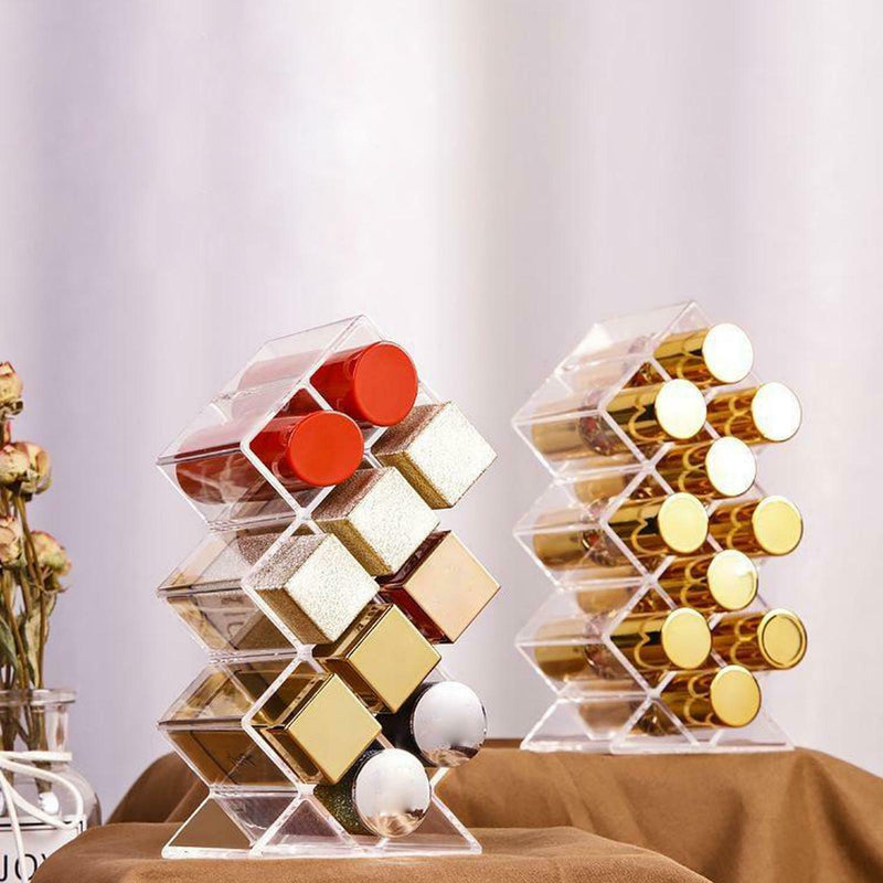 Fish Shape Lipstick Organizer Lip Gloss Storage Tower Makeup Stand for 10 Lip