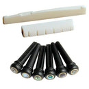 6 String Acoustic Guitar Bone Bridge Saddle and Nut and 6pcs Ebony Guitar B J3H6