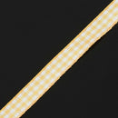 45m Full Reel Cut Lengths Gingham Ribbon Sewing Crafts, 10mm Wide Yellow