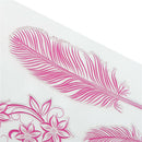 Beautiful Colorful Feather Shape Rubber Stamp Scrapbooking Photo Album Decor-OZ