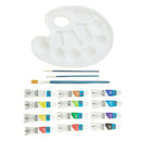 Acrylic Paint Set 12 Colors 3 Paint Brush Included Palette and Nylon Brushes for