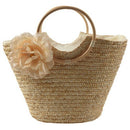 Women's Straw Handbag Flower Woven Summer Beach Messenger Tote Bag Basket S E6Y1