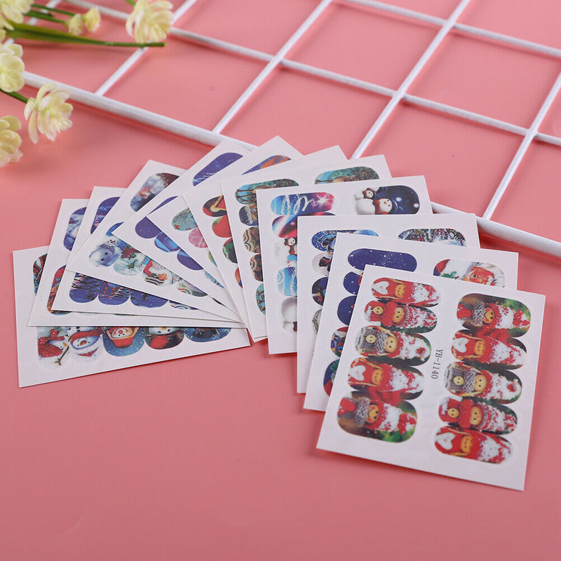 DIY Nail Art Water Transfer Stickers 12 Designs Charm Colorful Nail Wraps Kit