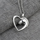 Fashion New Jewelry Plated White K Horse In Heart Necklace Pendant NecklaceBX