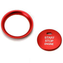 2Pc Set Keyless Engine Push Start Button & Surrounding Decoration Ring for