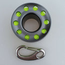 Alloy Scuba Diving Finger Reel Spool with Bolt Snap&10m Fiber Line gray