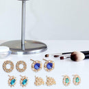 5pairs/set Fashion Creative Ladies Rhinestone Oval Love Heart Ear Stud Casual