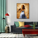 Painting By Numbers Kit DIY Violin Woman Canvas Oil Art Picture Home Decor