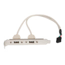 2Port USB2.0 Mainboard Rear Panel Expansion Bracket Host Adapter Cord 30cm