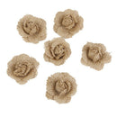 6 pcs linen Rose Flower for Wedding Decoration