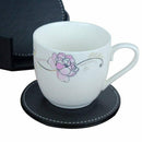 Set of 6 Leather Drink Coasters Round Cup Mat Pad for Home and Kitchen Use  D5Z6