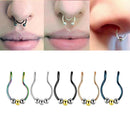 6 Packs Mixed Color Nose Ring No Pierce Septum Rings Clips Body Jewelry 8mm