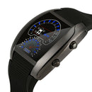 Fashion Men Aviation Turbo Dial Flash LED Watch Gift Casual Sports Car Meter
