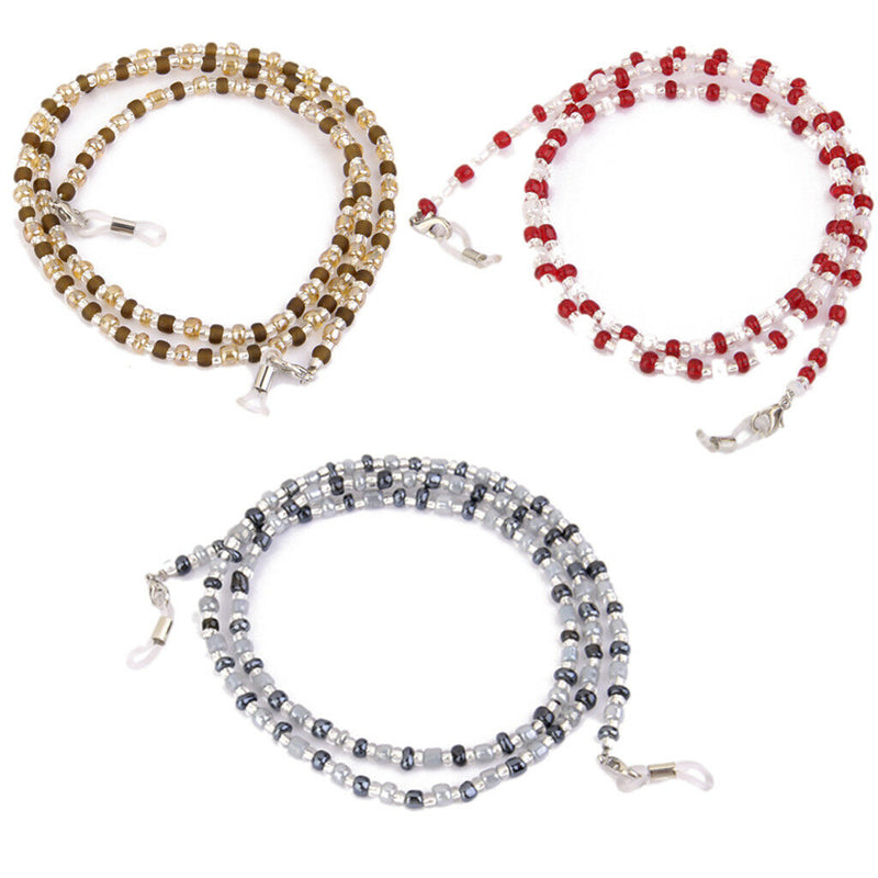 Beads Glasses Sunglasses Spectacles Chain Cord Holder Sweater Necklace Red