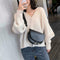 Retro Crossbody Handbag Women Semicircle PU Leather Shoulder Bag (Black)