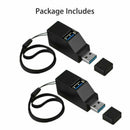 2pcs 3 Port Mini USB 3.0 Hub High Speed Hub Splitter Box Kit For Computer Laptop