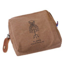 Woman girl Retro portable purse bag pouch for key card Wallet Brown