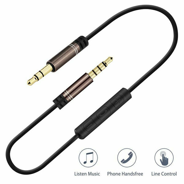 3.5mm Jack Audio Cable 1.2m Stereo Aux Plug Cables With Microphone Handsfre L4Q4