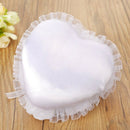 Wedding Ring Pillow,White Ring Pillow For Wedding Lace Crystal Rose Heart R