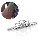 Fancy Retro Carved Hollow Out Lotus Shape Open Cuff Bracelet Bangle For women