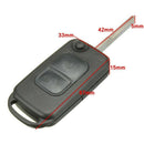 2 Button Flip Remote Key Case HU64 Blade FOB For Mercedes Benz A C E S W168 D8T6