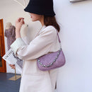 Alligator Pattern Shoulder Totes Bag Women Leather Chain Handbag (Purple)