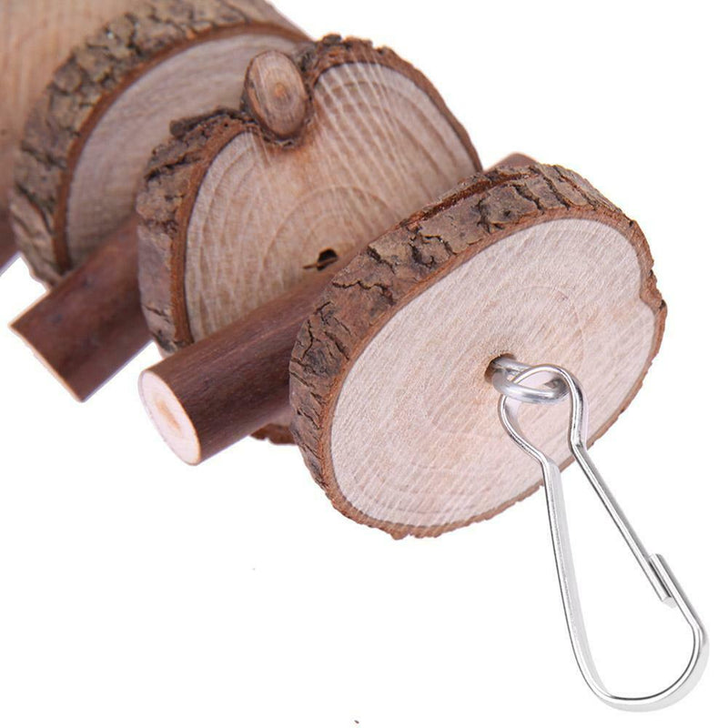 Wood String Bell Toys for Pet Bird Parrots Play Bite Hanging Cage Accessory