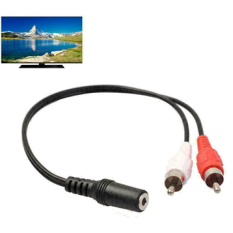 1/8" 3.5mm Stereo Female to 2 Male RCA Jack Adapter Audio Cable AUX Splitte U2Z8