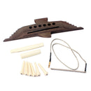 Set of Quality Acoustic Guitar Wooden Rosewood Bridge Pins Saddle Nut Music Part