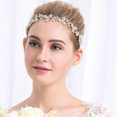 Gorgeous Ladies Girls Leaf Crystal Hair Band with Ribbon Headwear