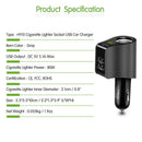 Hy10 3.1A 3 Usb Fast Charging Car Phone Charger Adapter With Volmeter Cigar