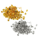 200 Pairs 4mm Iron Earring Posts and Backs Jewelry DIY Earring