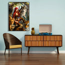 5D DIY Diamond Painting Full Drill Women and Wolf Cross Stitch Embroidery