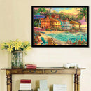5D DIY Full Drill Diamond Painting Beach House Cross Stitch Embroidery Gift