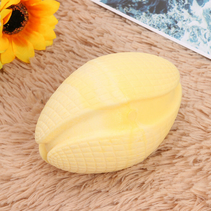 Pet Rugby Shape Chew Toys Dog Bite Tooth Clean Interactive Balls (Yellow)