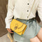 Fashion Women Messenger Bag Leather Pure Color Chain Shoulder Bag (Yellow)