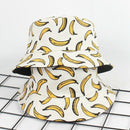 Summer Outdoor Bucket Hat Unisex Summer Bucket Cap Banana Print Fishing Fis