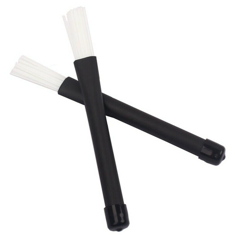 Telescopic Retractable Handles Percussion Drum Brushes Sticks (Black+White)