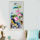 5D DIY Round Drill Diamond Painting Lotus Cross Stitch Embroidery Mosaic