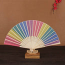 7-inch Bamboo Rainbow fan Folding Summer Accessory For Dance Decoration Wed