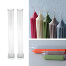 2Pcs Pillar Shaped Clear Candle Making Mold Mould DIY Handcraft Dinner Decor