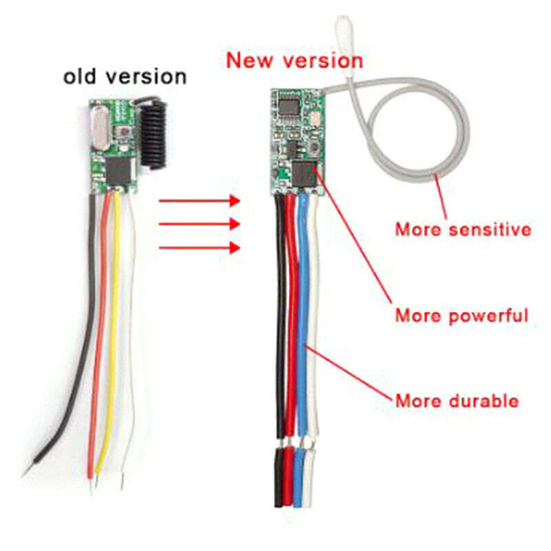 Universal Wireless Remote Control Switch Module 433Mhz 1 CH RF Relay Receiver OZ