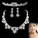 Wedding Party Bride Crystal Rhinestone Necklace Earrings Headband Jewelry  BX