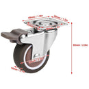 2pcs 2 inch Casters TPE Wheel Quiet Wear-resistant Office Furniture Wheels